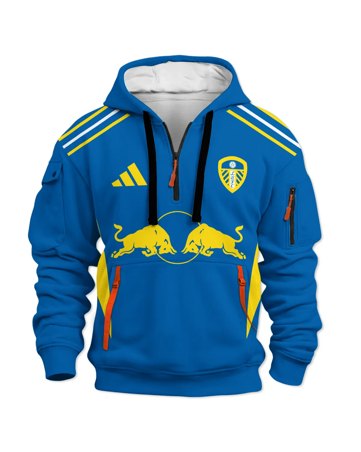 Leeds United 25/26 Away Kit Hoodie Half Zipper All Over Prints - Gift for Leeds United Fans QTVA2302LEE02-HDF - Image 2