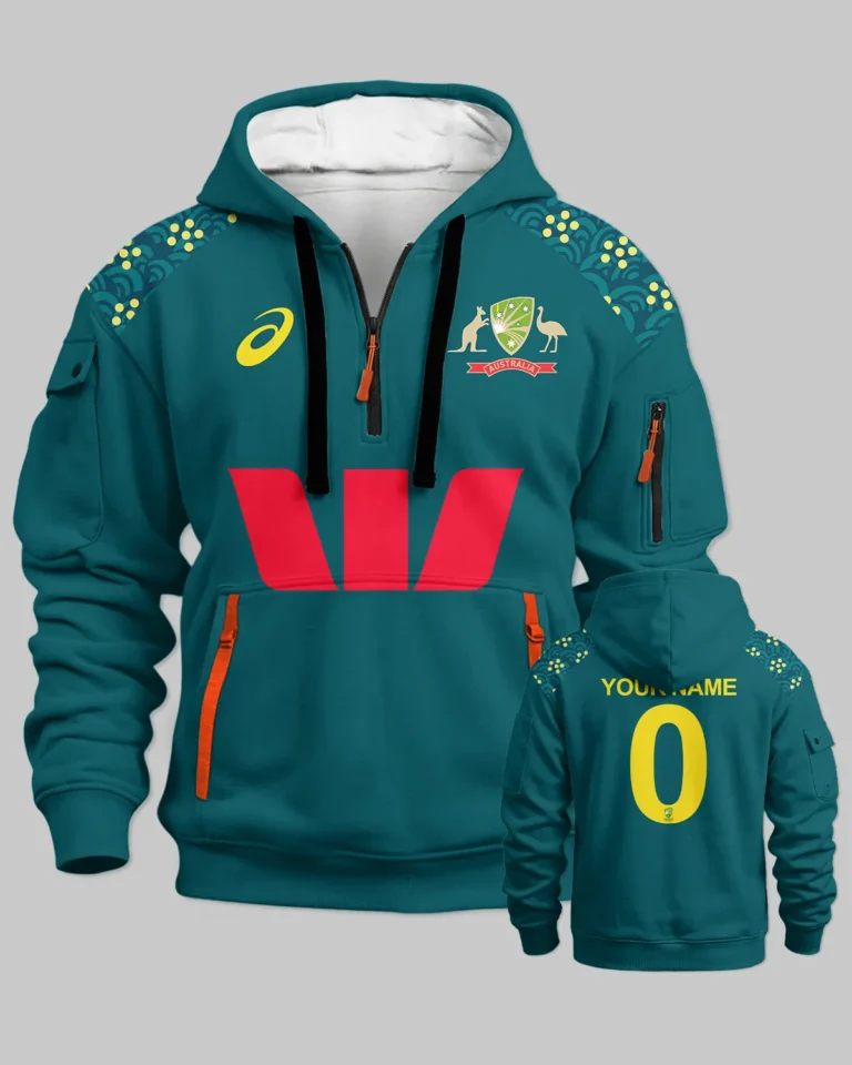 Cricket Australia T20 Mens 25/26 Hoodie Half Zipper All Over Prints - Gift for Australia Fans QTCK300326AA2-HDF