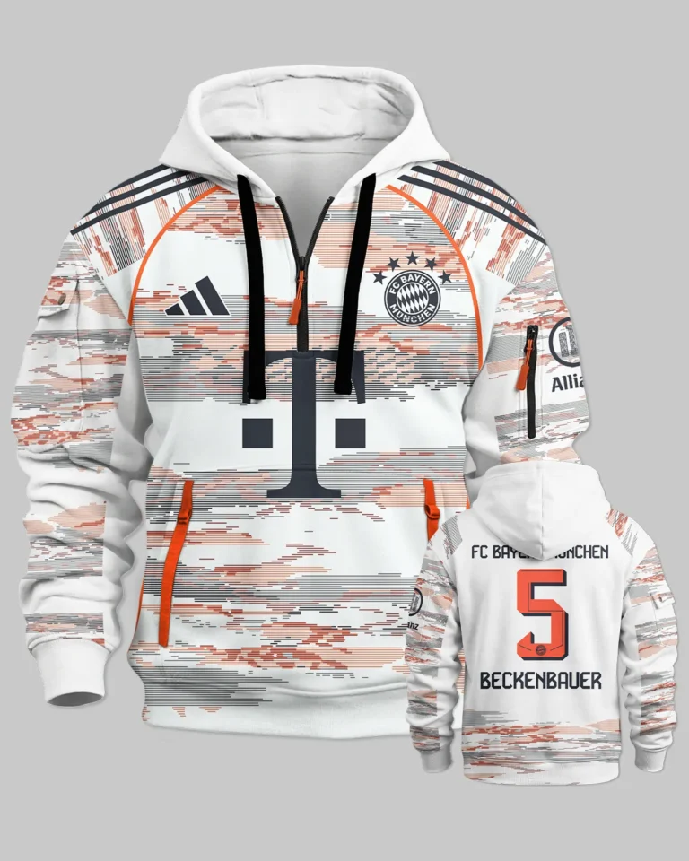 FC Bayern München Away Jersey 25/26 Hoodie Half Zipper All Over Prints - Gift for FC Bayern München Fans QTFCB310326A2-HDF