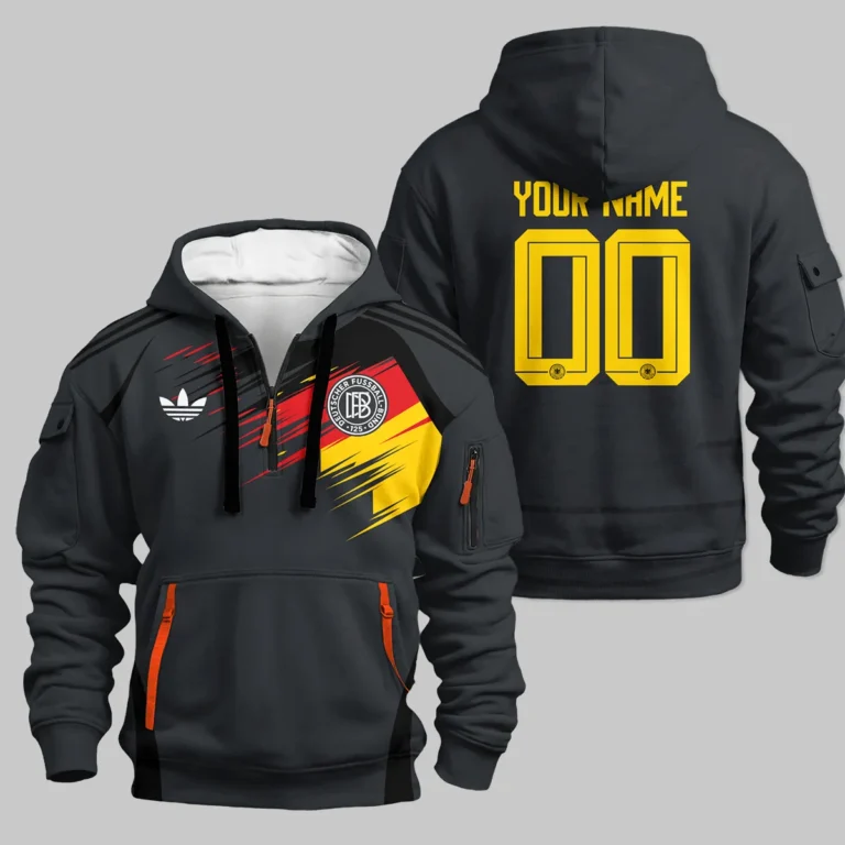 DFB 125th Anniversary Hoodie Half Zipper All Over Prints - Gift for Germany Fans QTGER200326A2-HDF