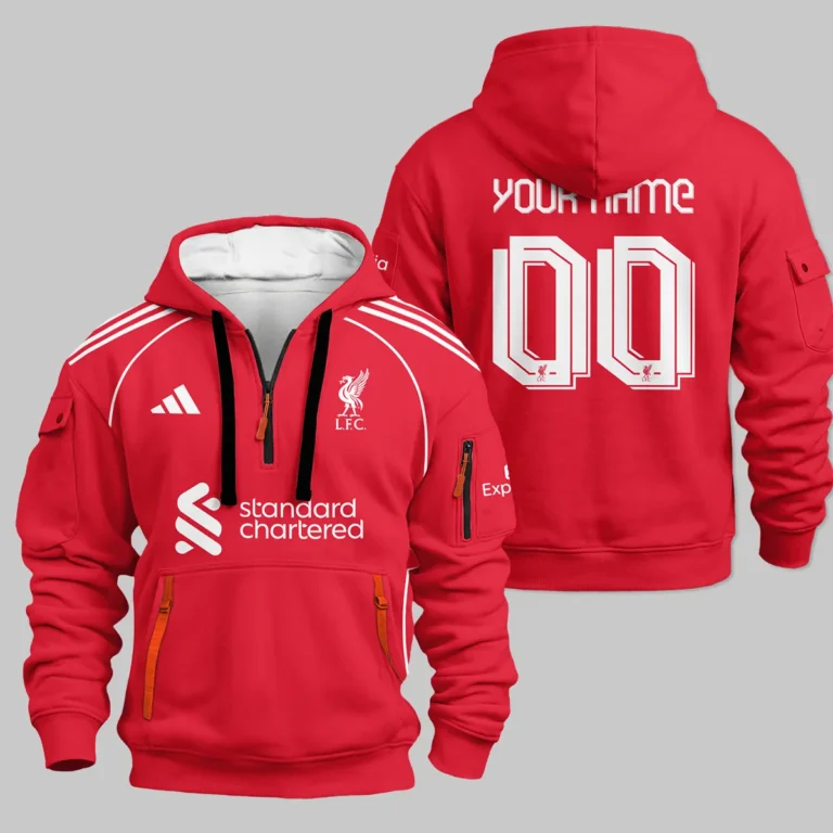 Liverpool 25/26 Home Kit Hoodie Half Zipper All Over Prints - Gift for Liverpool Fans QTLIV190326A1-HDF