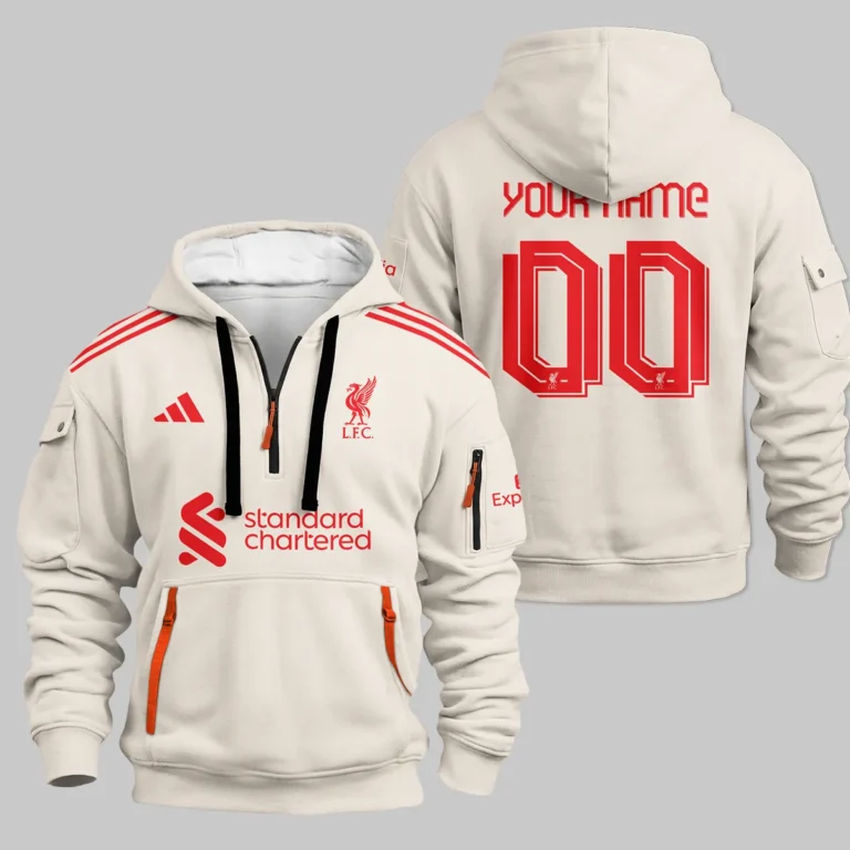 Liverpool 25/26 Away Kit Hoodie Half Zipper All Over Prints - Gift for Liverpool Fans QTLIV190326A2-HDF