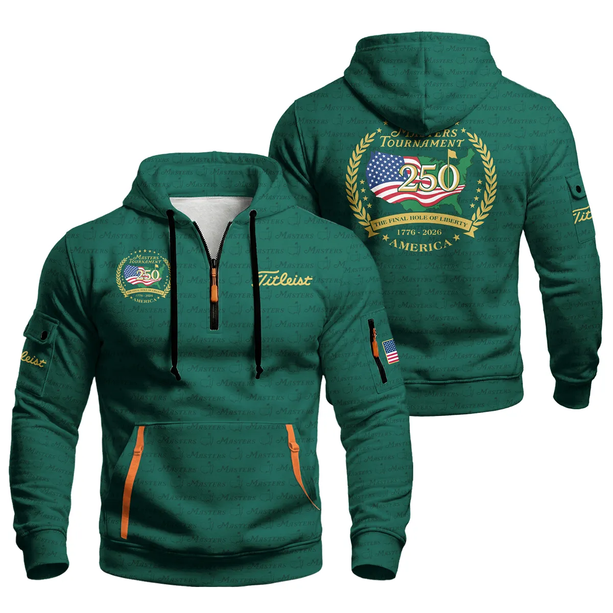 Masters Tournament America 250 Anniversary Titleist Hoodie Half Zipper QTMT040325A1TL-HDF - Image 3