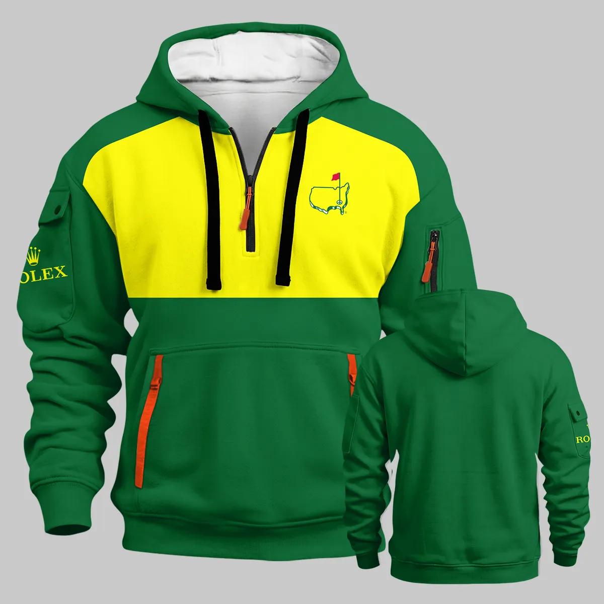 Rolex Masters Tournament Hoodie Half Zipper All Over Prints - Gift for Golf Fans QTMT250326A1ROXGR-HDF - Image 3