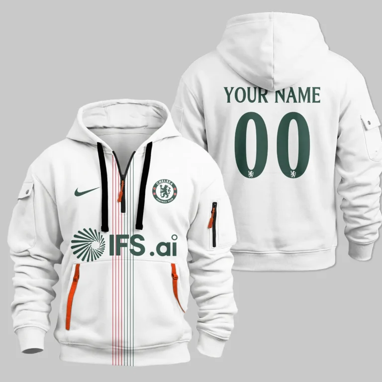 Chelsea 25/26 Away Kit Hoodie Half Zipper All Over Prints - Gift for Chelsea Fans QTVA1903CHE01-HDF