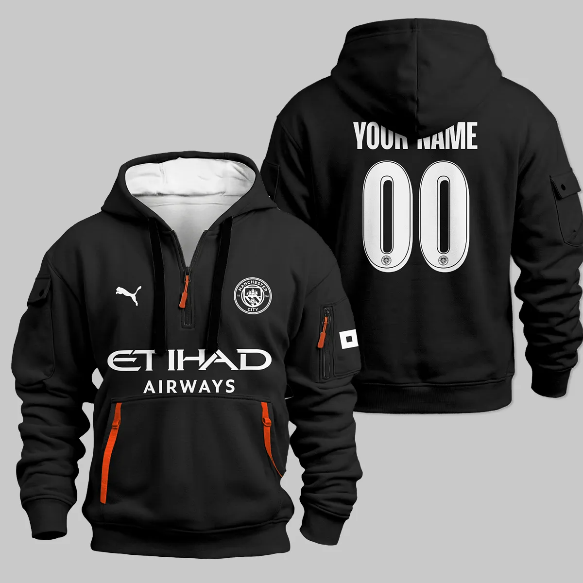 Manchester City 25/26 Away Kit Hoodie Half Zipper All Over Prints - Gift for Manchester City Fans QTVA1903MCI02-HDF