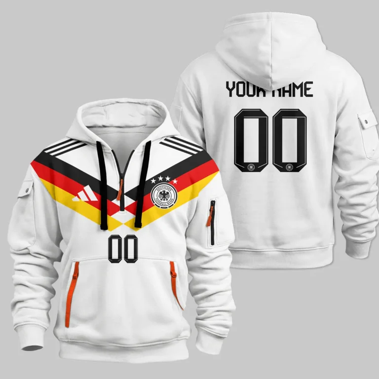Germany 25/26 Home Kit Hoodie Half Zipper All Over Prints - Gift for Germany Fans QTVA2003GER1-HDF