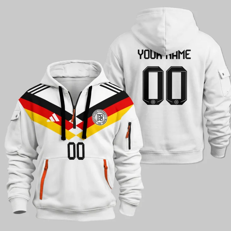 Germany 25/26 Home Kit Hoodie Half Zipper All Over Prints - Gift for Germany Fans QTVA2003GER2-HDF