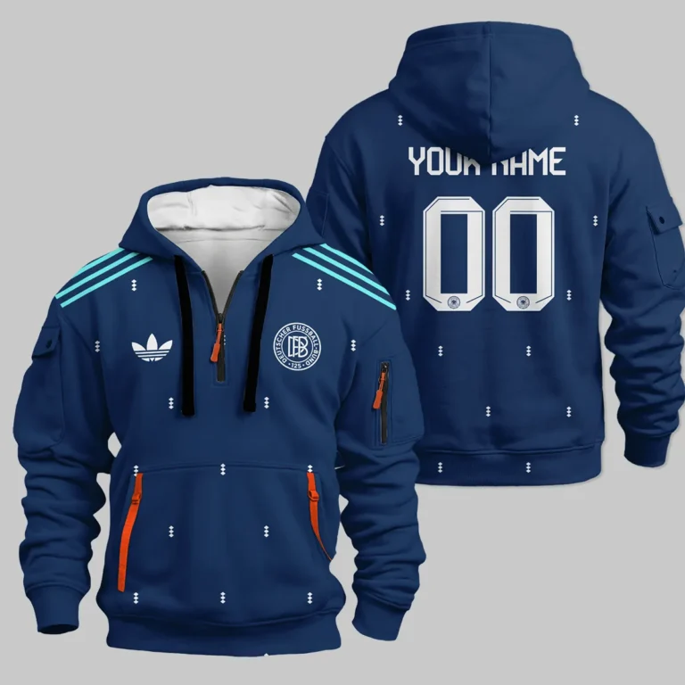 Germany 25/26 Away Kit Hoodie Half Zipper All Over Prints - Gift for Germany Fans QTVA2003GER3-HDF