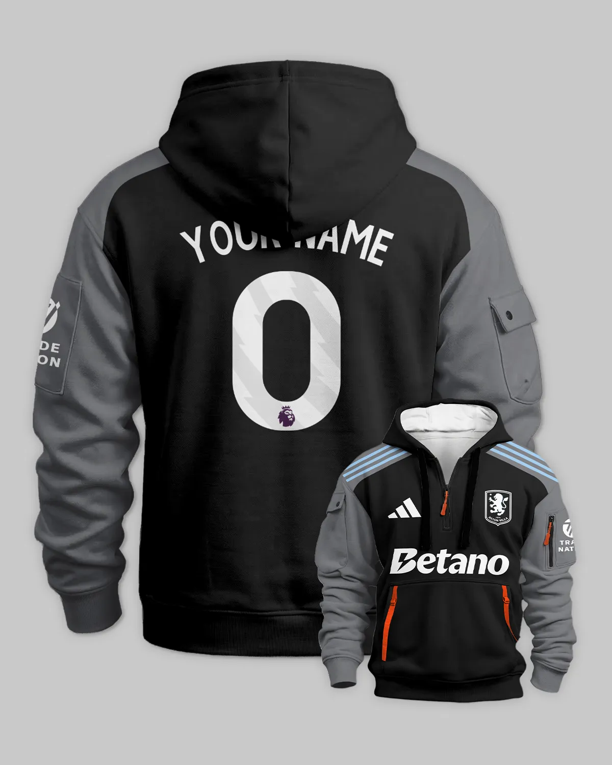 Aston Villa 25/26 Away Kit Hoodie Half Zipper All Over Prints - Gift for Aston Villa Fans QTVA2302AVL02-HDF