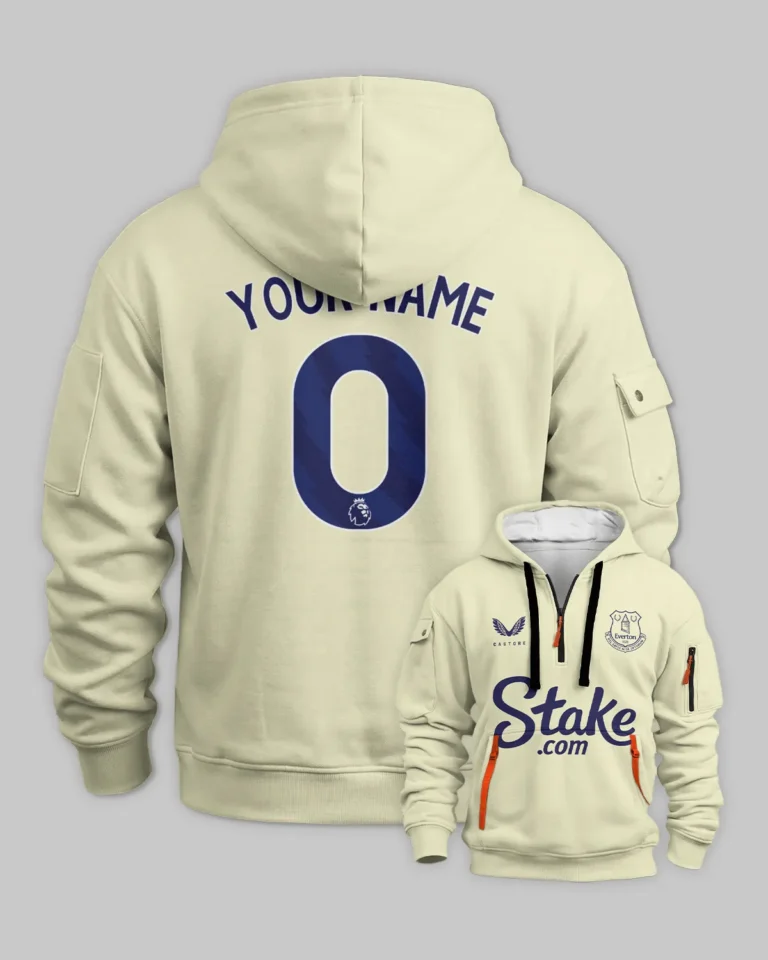 Everton 25/26 Away Kit Hoodie Half Zipper All Over Prints - Gift for Everton Fans QTVA2302EVE02-HDF