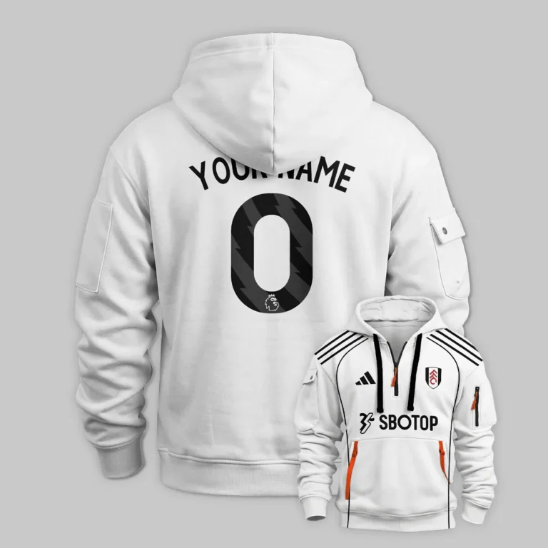 Fulham 25/26 Home Kit Hoodie Half Zipper All Over Prints - Gift for Fulham Fans QTVA2302FUL01-HDF