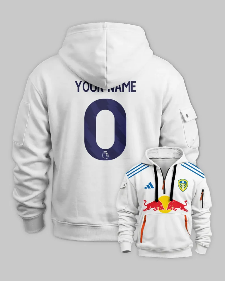 Leeds United 25/26 Home Kit Hoodie Half Zipper All Over Prints - Gift for Leeds United Fans QTVA2302LEE01-HDF