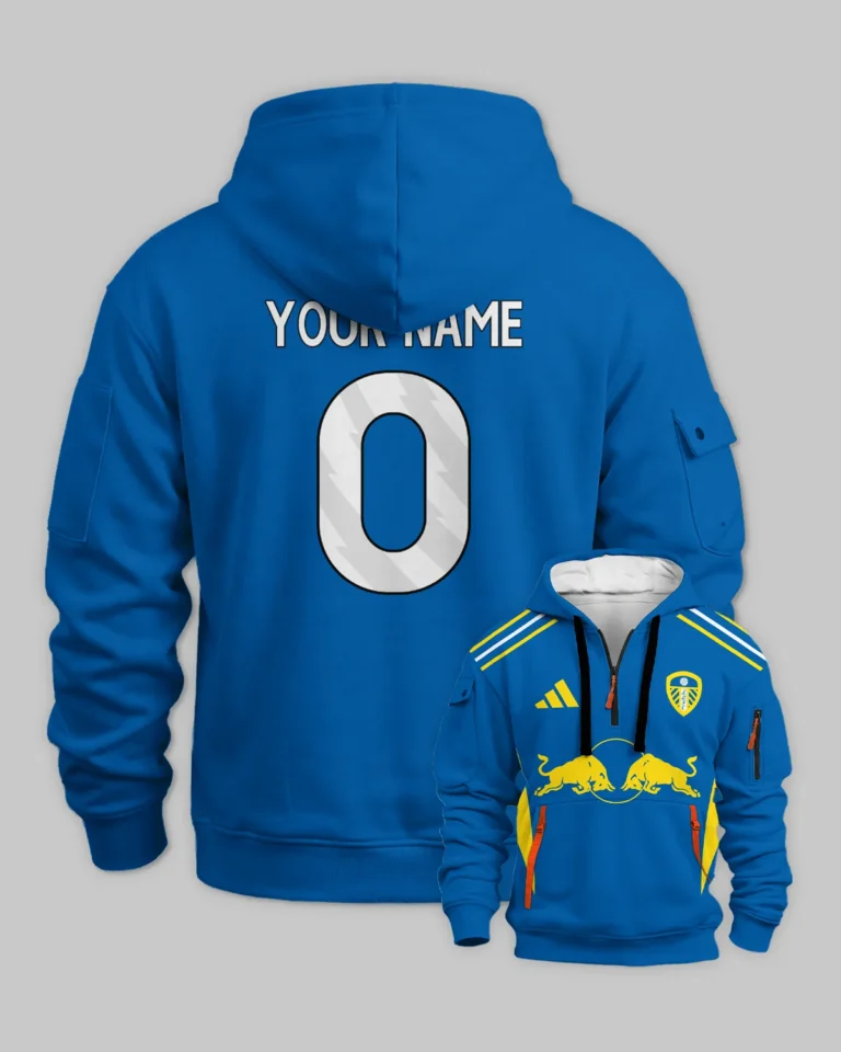 Leeds United 25/26 Away Kit Hoodie Half Zipper All Over Prints - Gift for Leeds United Fans QTVA2302LEE02-HDF
