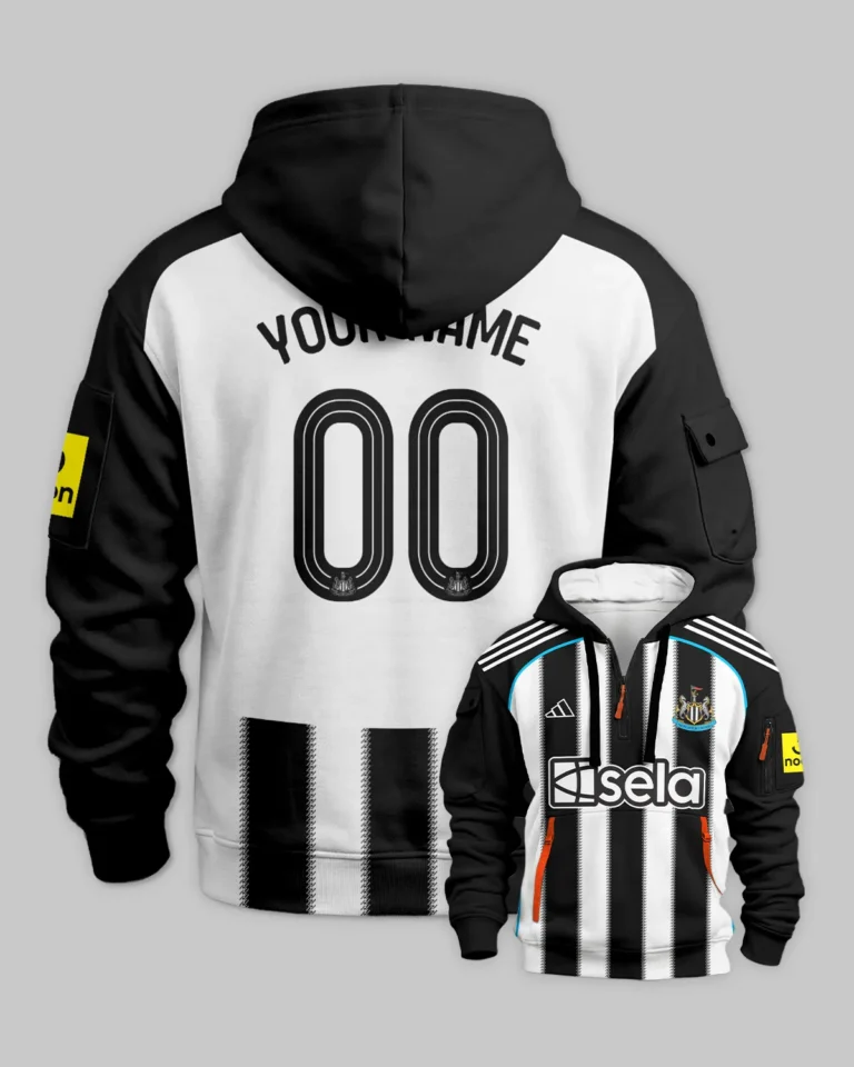 Newcastle United 25/26 Home Kit Hoodie Half Zipper All Over Prints - Gift for Newcastle United Fans QTVA2302NEW01-HDF