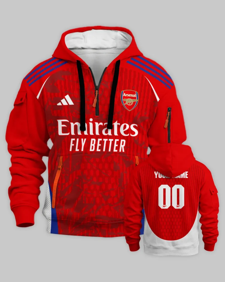 Arsenal Concept Kits Hoodie Half Zipper All Over Prints - Gift for Arsenal Fans QTVA3003ARS01-HDF