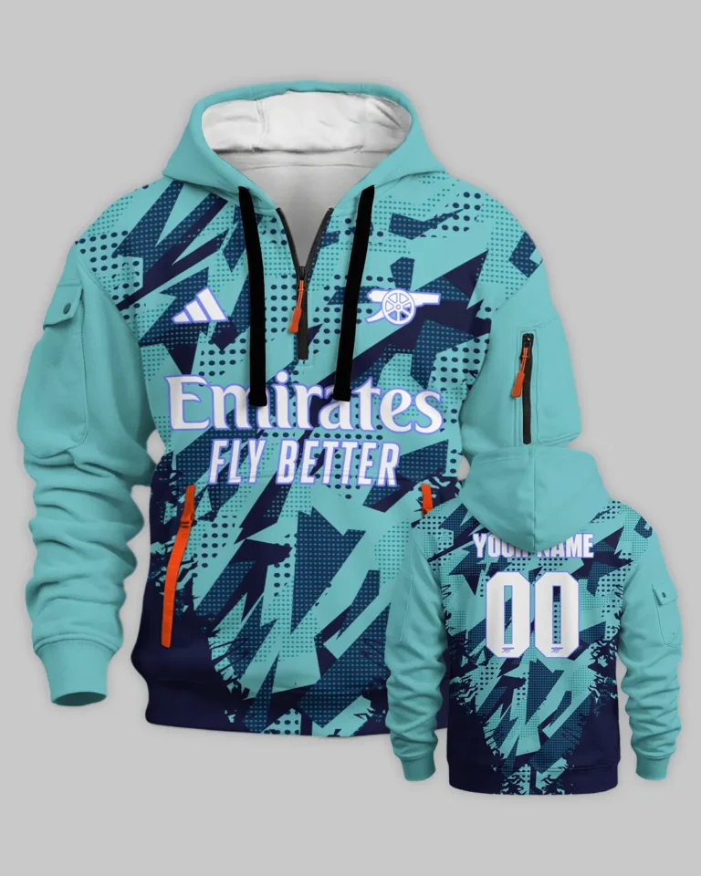 Arsenal Concept Kits Hoodie Half Zipper All Over Prints - Gift for Arsenal Fans QTVA3003ARS02-HDF
