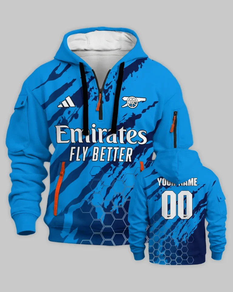 Arsenal Concept Kits Hoodie Half Zipper All Over Prints - Gift for Arsenal Fans QTVA3003ARS03-HDF