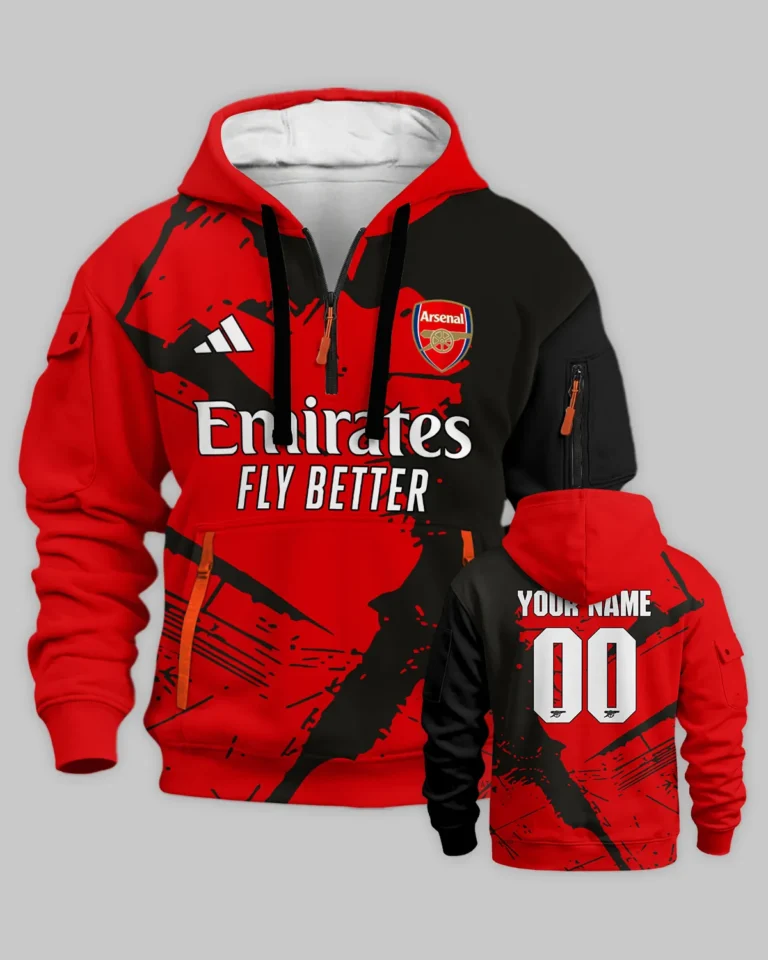 Arsenal Concept Kits Hoodie Half Zipper All Over Prints - Gift for Arsenal Fans QTVA3003ARS05-HDF