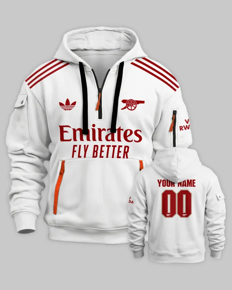 Arsenal Third Kit Hoodie Half Zipper All Over Prints - Gift for Arsenal Fans QTVA3003ARS06-HDF
