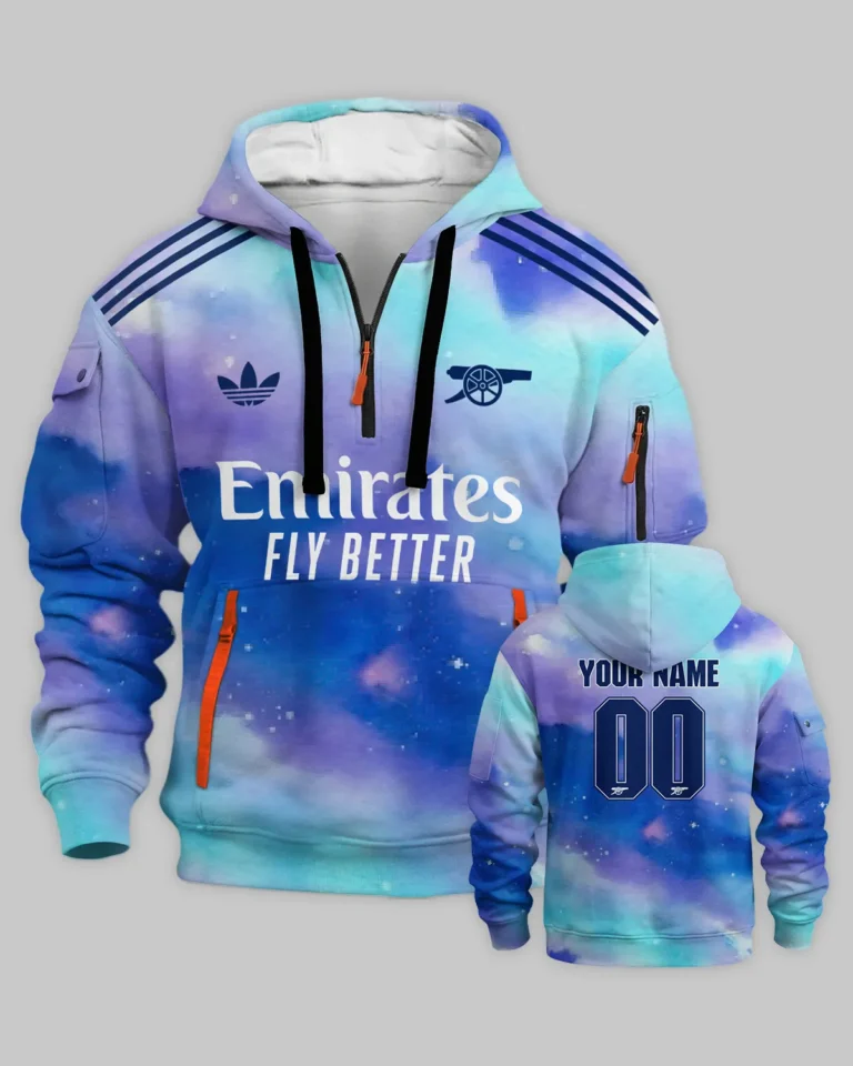 Arsenal Concept Kits Hoodie Half Zipper All Over Prints - Gift for Arsenal Fans QTVA3003ARS07-HDF