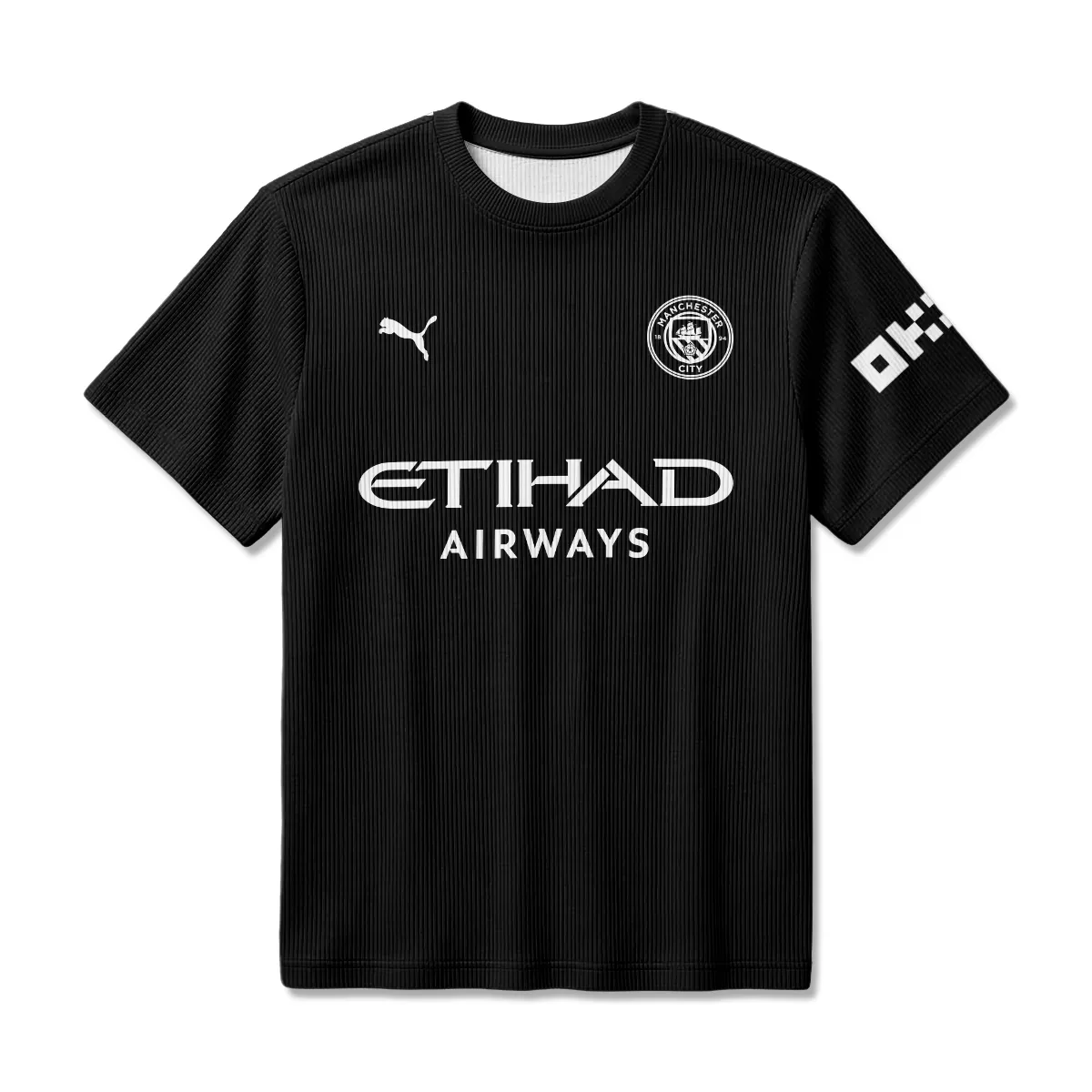 Manchester City 25/26 Away Kit Unisex Classic Logo Ribbed T-Shirt All Over Prints - Gift for Manchester City Fans QTVA1903MCI02-RTS - Image 2