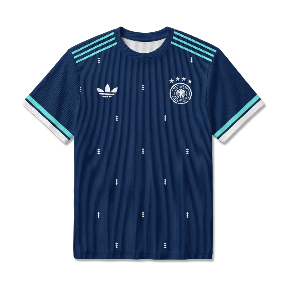 Germany 25/26 Away Kit Unisex Classic Logo Ribbed T-Shirt All Over Prints - Gift for Germany Fans QTVA2003GER4-RTS - Image 2