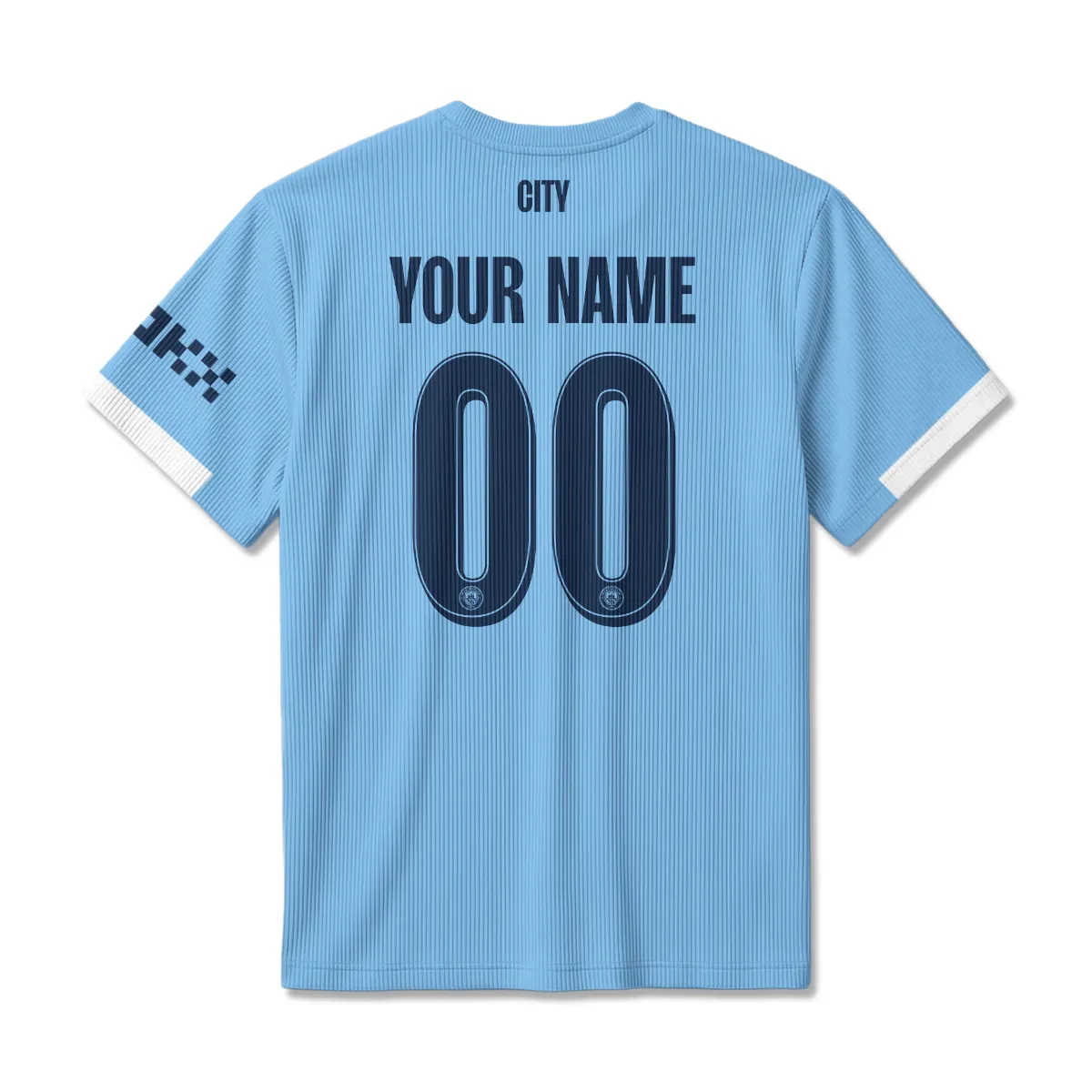 Manchester City 25/26 Home Kit Unisex Classic Logo Ribbed T-Shirt All Over Prints - Gift for Manchester City Fans QTVA1903MCI01-RTS - Image 3