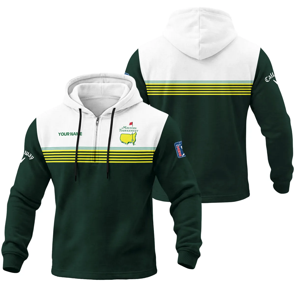Callaway Masters Tournament 1/4 Zipper Hoodie All Over Prints QTMT030225A1CLW-1/4HD - Image 3