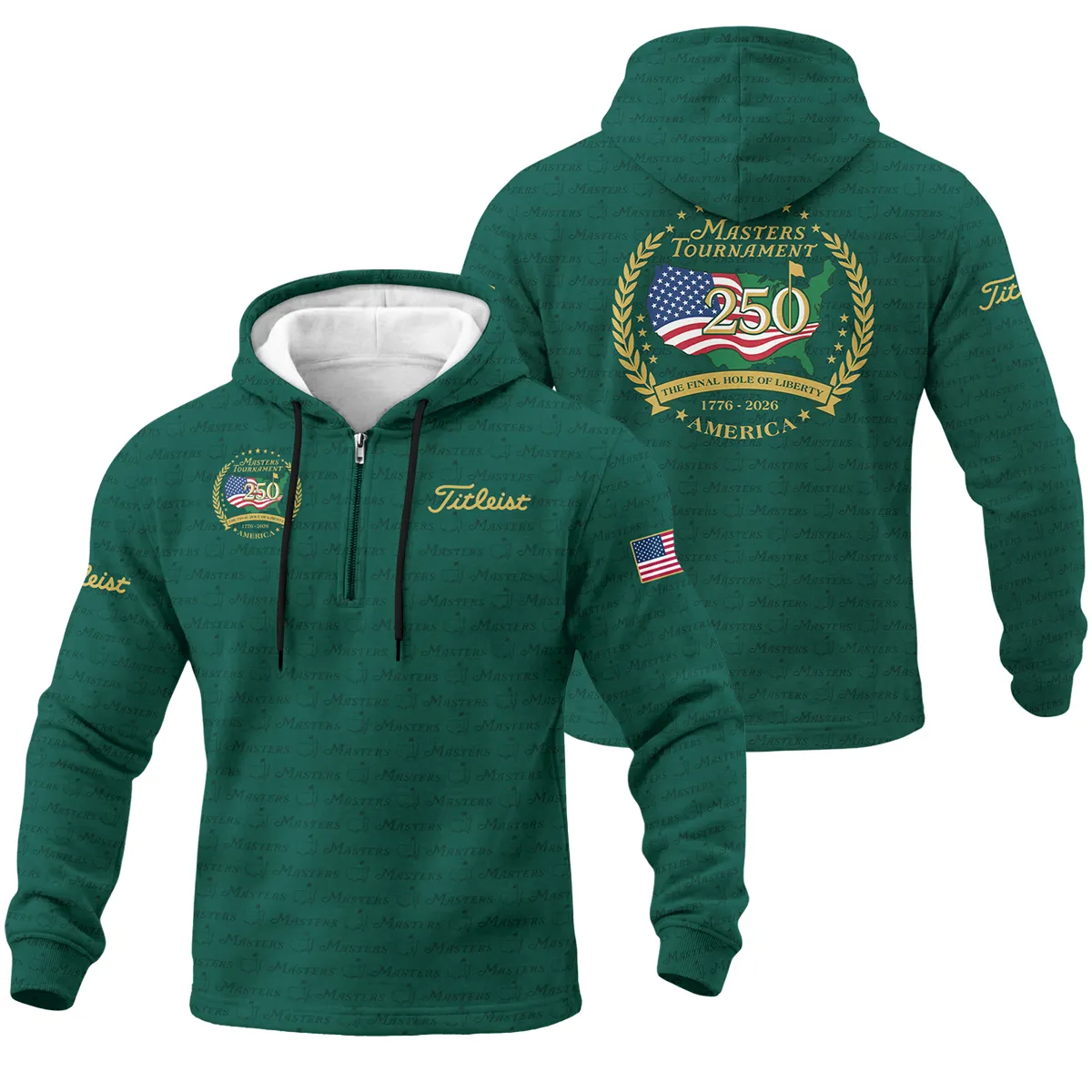 Masters Tournament America 250 Anniversary Titleist 1/4 Zipper Hoodie QTMT040325A1TL-1/4HD - Image 3