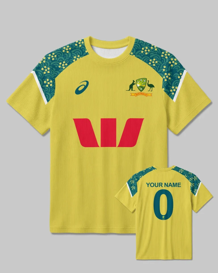 Cricket Australia ODI Mens 25/26 Unisex Classic Logo Ribbed T-Shirt All Over Prints - Gift for Australia Fans QTCK300326AA1-RTS