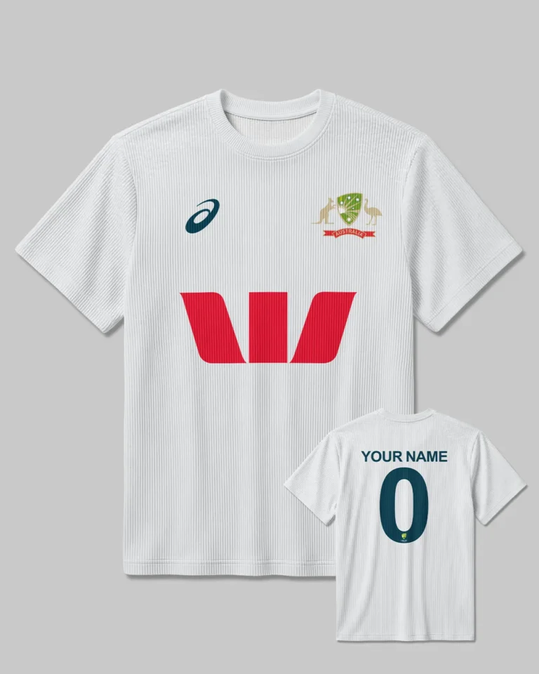 Cricket Australia Test Mens 25/26 Unisex Classic Logo Ribbed T-Shirt All Over Prints - Gift for Australia Fans QTCK300326AA3-RTS