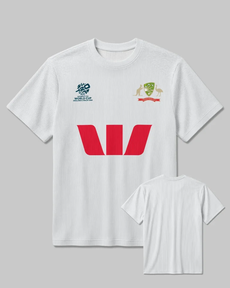 Cricket Australia Test 2026 Women's T20 World Cup Unisex Classic Logo Ribbed T-Shirt All Over Prints - Gift for Australia Fans QTCK300326AA6-RTS