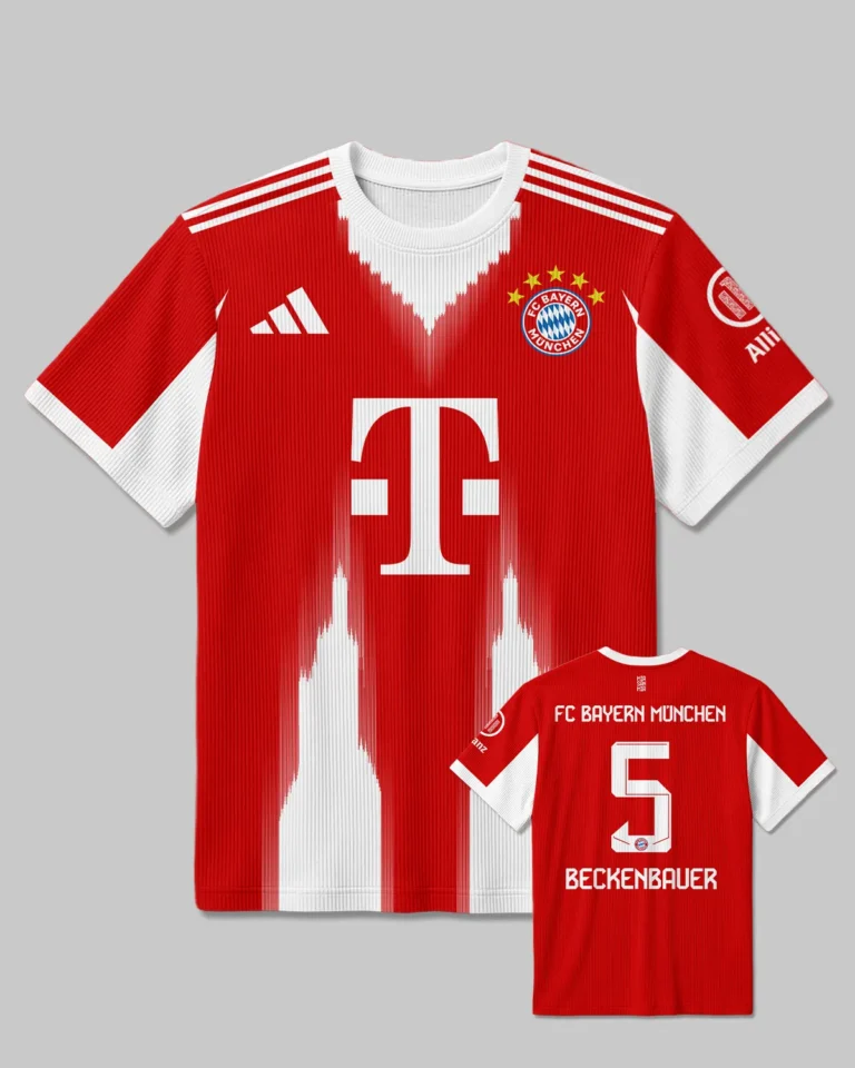 FC Bayern München Home Jersey 25/26 Unisex Classic Logo Ribbed T-Shirt All Over Prints - Gift for FC Bayern München Fans QTFCB310326A1-RTS