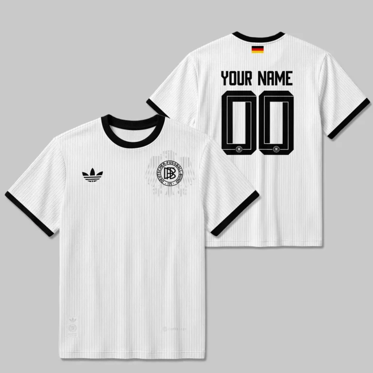 DFB 125th Anniversary Unisex Classic Logo Ribbed T-Shirt All Over Prints - Gift for Germany Fans QTGER200326A1-RTS