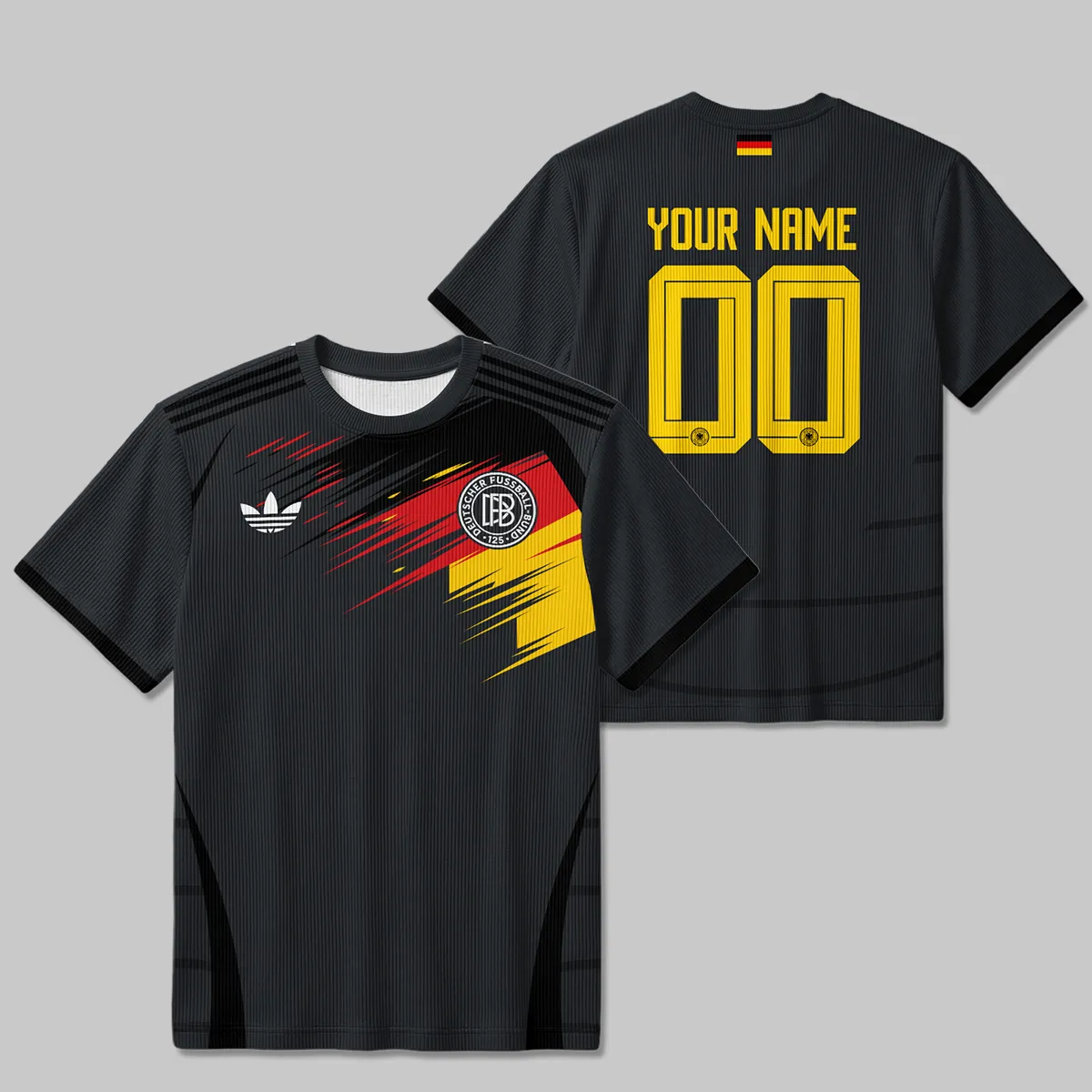 DFB 125th Anniversary Unisex Classic Logo Ribbed T-Shirt All Over Prints - Gift for Germany Fans QTGER200326A2-RTS