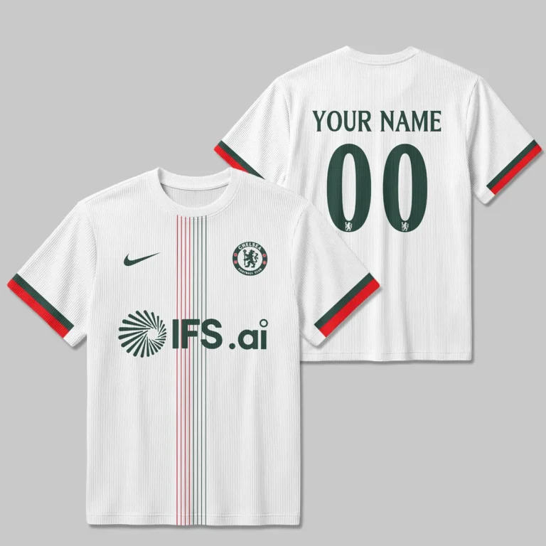 Chelsea 25/26 Away Kit Unisex Classic Logo Ribbed T-Shirt All Over Prints - Gift for Chelsea Fans QTVA1903CHE01-RTS