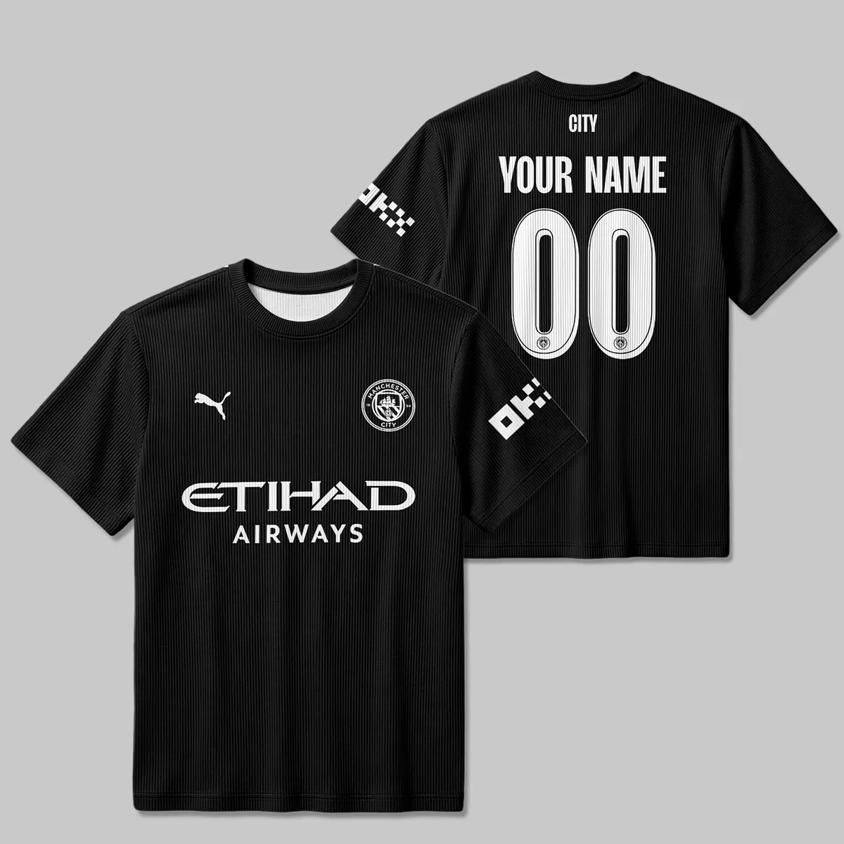 Manchester City 25/26 Away Kit Unisex Classic Logo Ribbed T-Shirt All Over Prints - Gift for Manchester City Fans QTVA1903MCI02-RTS