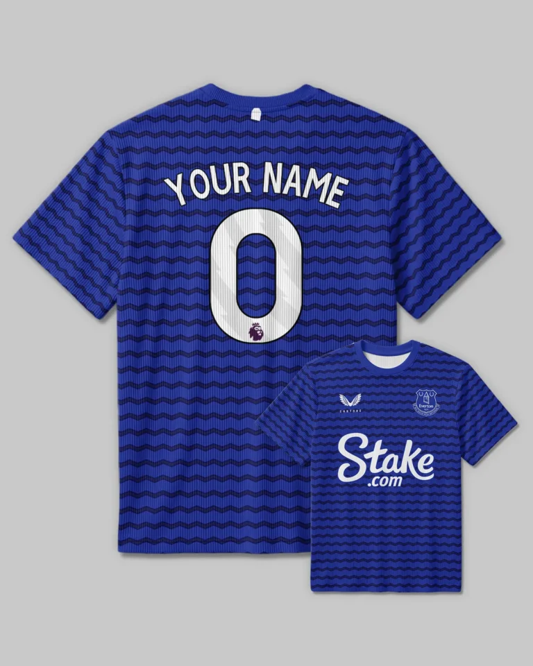Everton 25/26 Home Kit Unisex Classic Logo Ribbed T-Shirt All Over Prints - Gift for Everton Fans QTVA2302EVE01-RTS