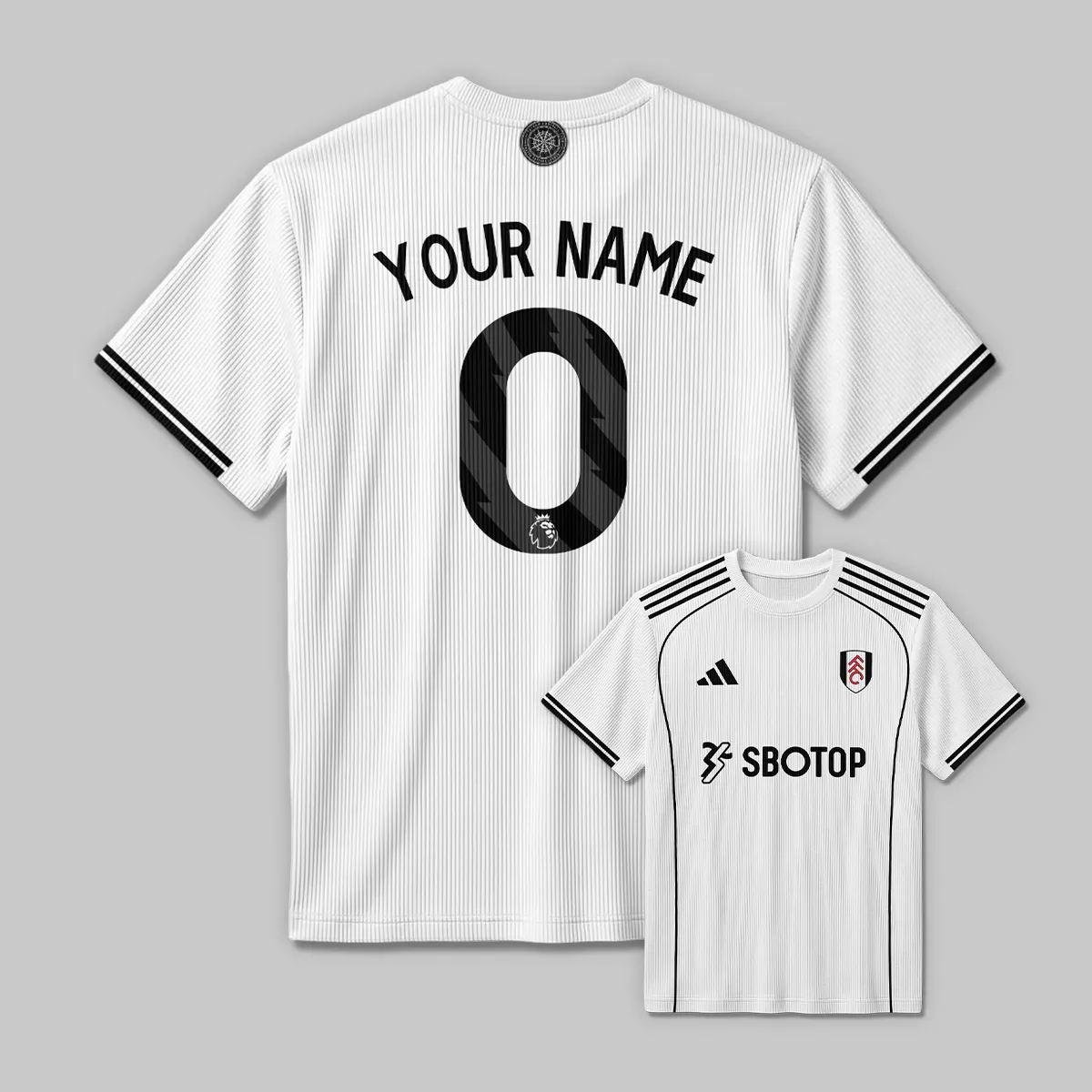 Fulham 25/26 Home Kit Unisex Classic Logo Ribbed T-Shirt All Over Prints - Gift for Fulham Fans QTVA2302FUL01-RTS