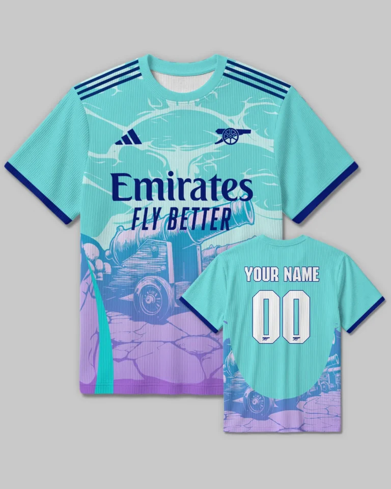 Arsenal Concept Kits Unisex Classic Logo Ribbed T-Shirt All Over Prints - Gift for Arsenal Fans QTVA3003ARS04-RTS
