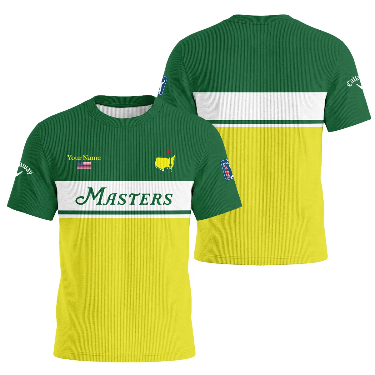 Callaway Masters Tournament Unisex Classic Logo Ribbed T-Shirt QTMT100325A1CLW-RTS - Image 3