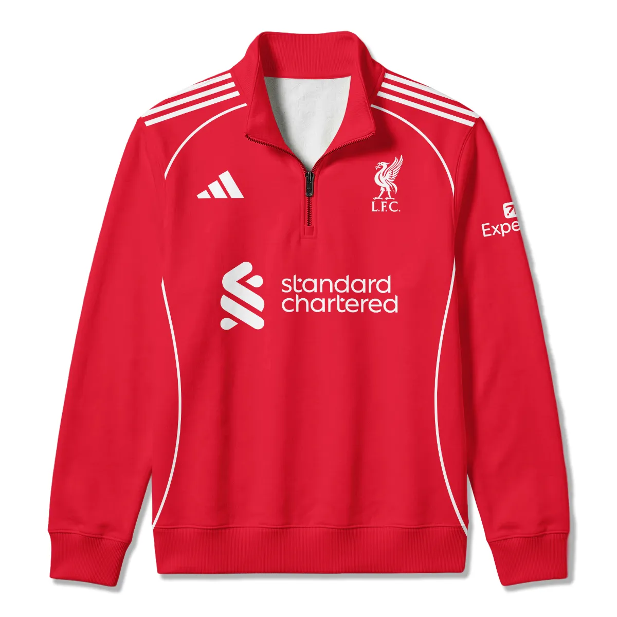 Liverpool 25/26 Home Kit Quarter Zip Sweatshirt All Over Prints - Gift for Liverpool Fans QTLIV190326A1-QTZ - Image 2