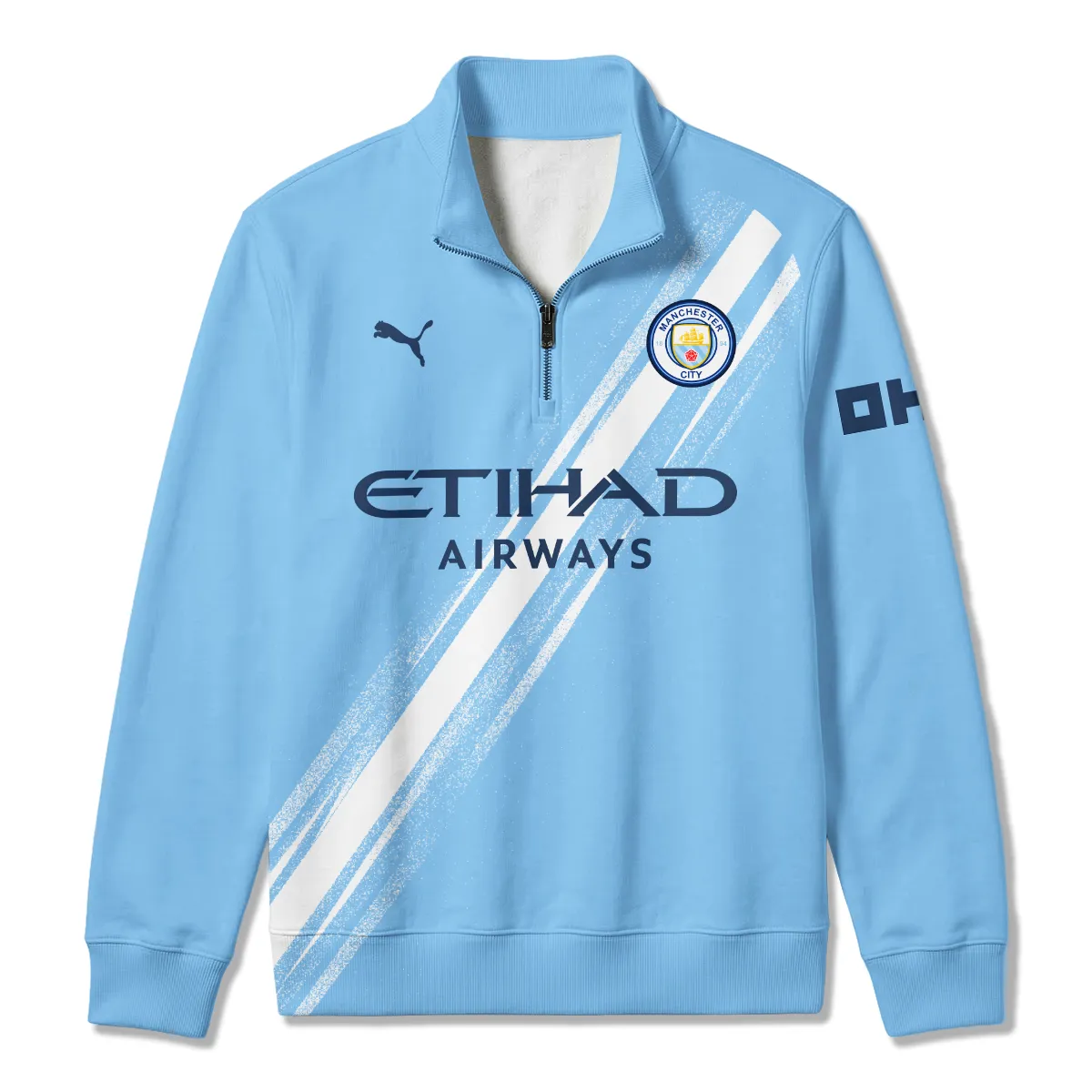 Manchester City 25/26 Home Kit Quarter Zip Sweatshirt All Over Prints - Gift for Manchester City Fans QTVA1903MCI01-QTZ - Image 2