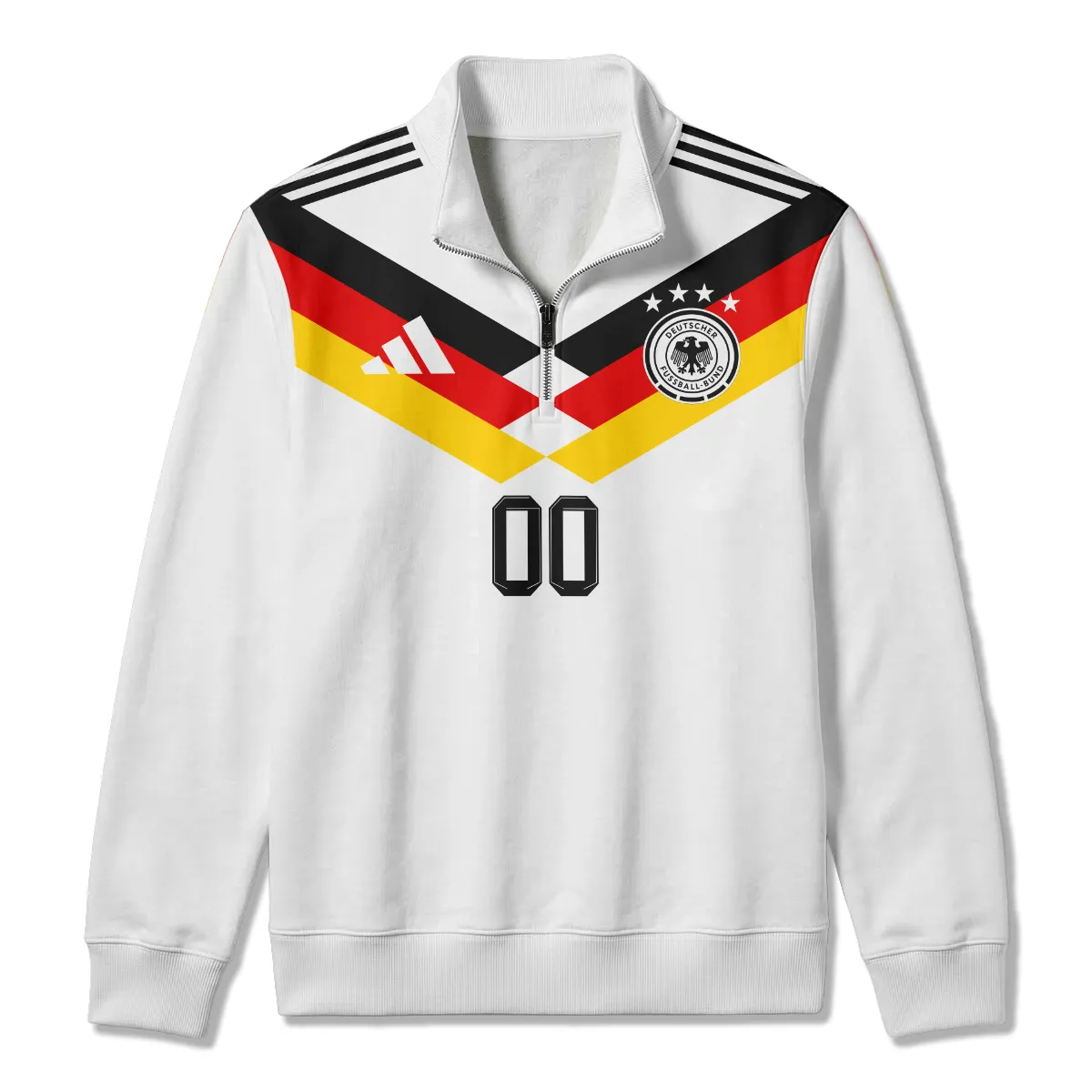 Germany 25/26 Home Kit Quarter Zip Sweatshirt All Over Prints - Gift for Germany Fans QTVA2003GER1-QTZ - Image 2