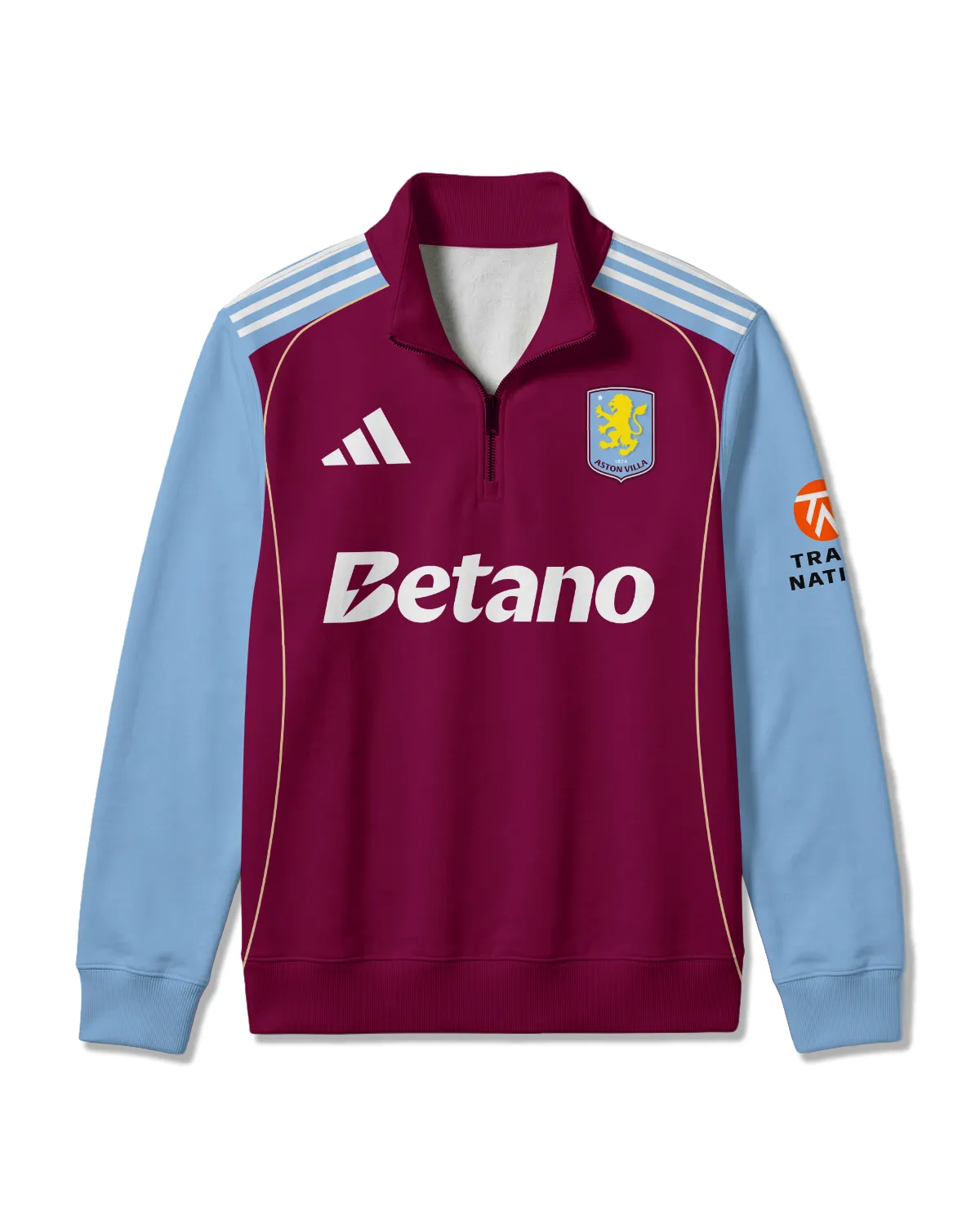 Aston Villa 25/26 Home Kit Quarter Zip Sweatshirt All Over Prints - Gift for Aston Villa Fans QTVA2302AVL01-QTZ - Image 2
