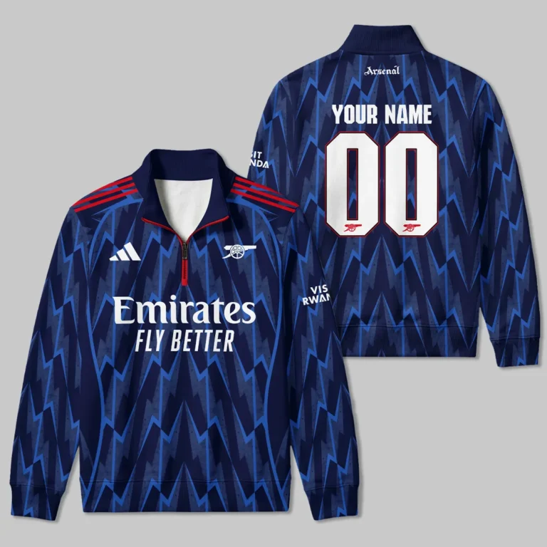 Arsenal 25/26 Away Kit Quarter Zip Sweatshirt All Over Prints - Gift for Arsenal Fans QTARS190326A2-QTZ