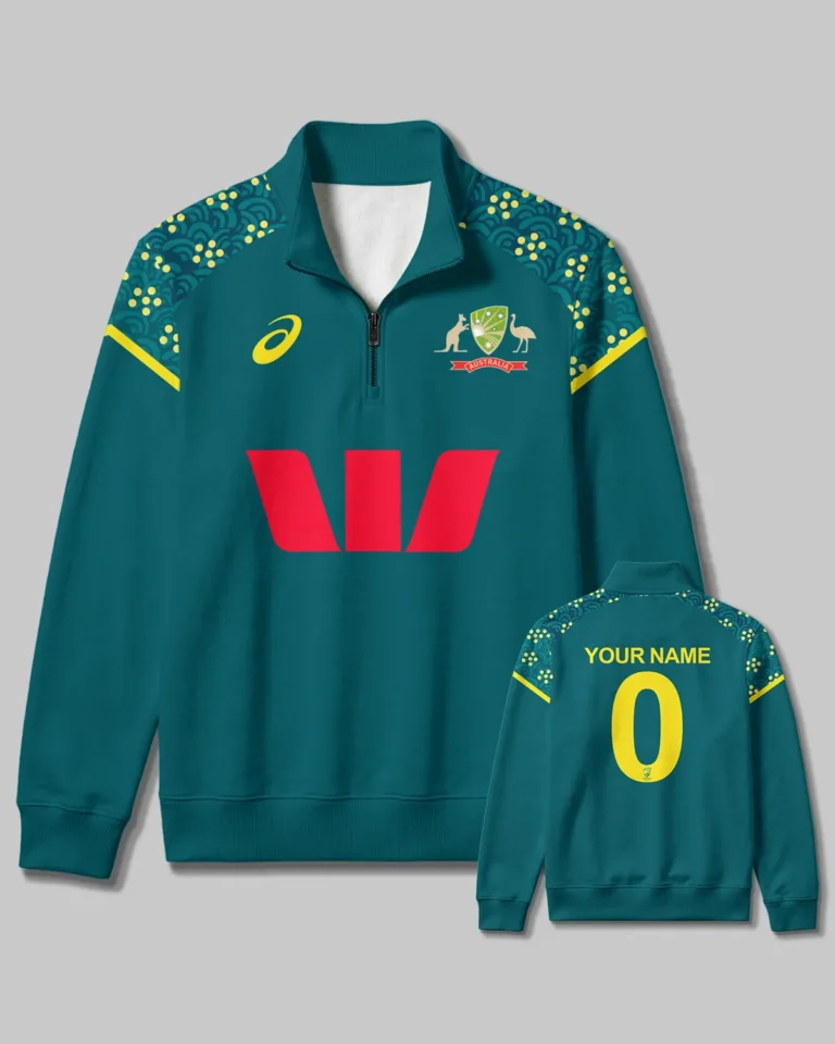 Cricket Australia T20 Mens 25/26 Quarter Zip Sweatshirt All Over Prints - Gift for Australia Fans QTCK300326AA2-QTZ