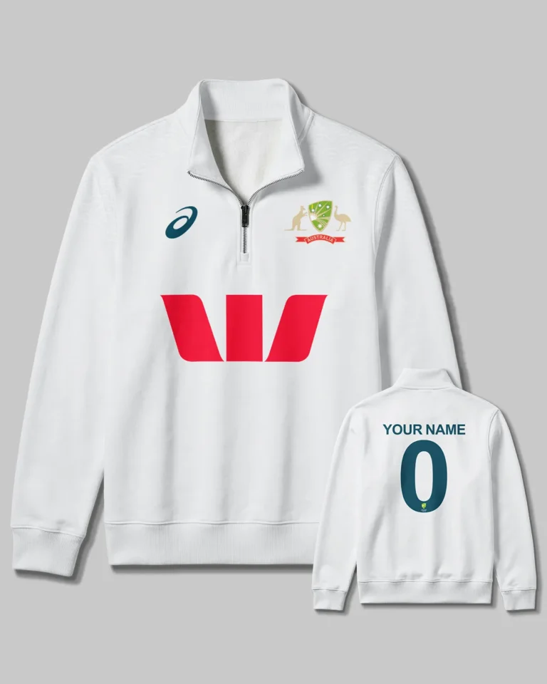 Cricket Australia Test Mens 25/26 Quarter Zip Sweatshirt All Over Prints - Gift for Australia Fans QTCK300326AA3-QTZ