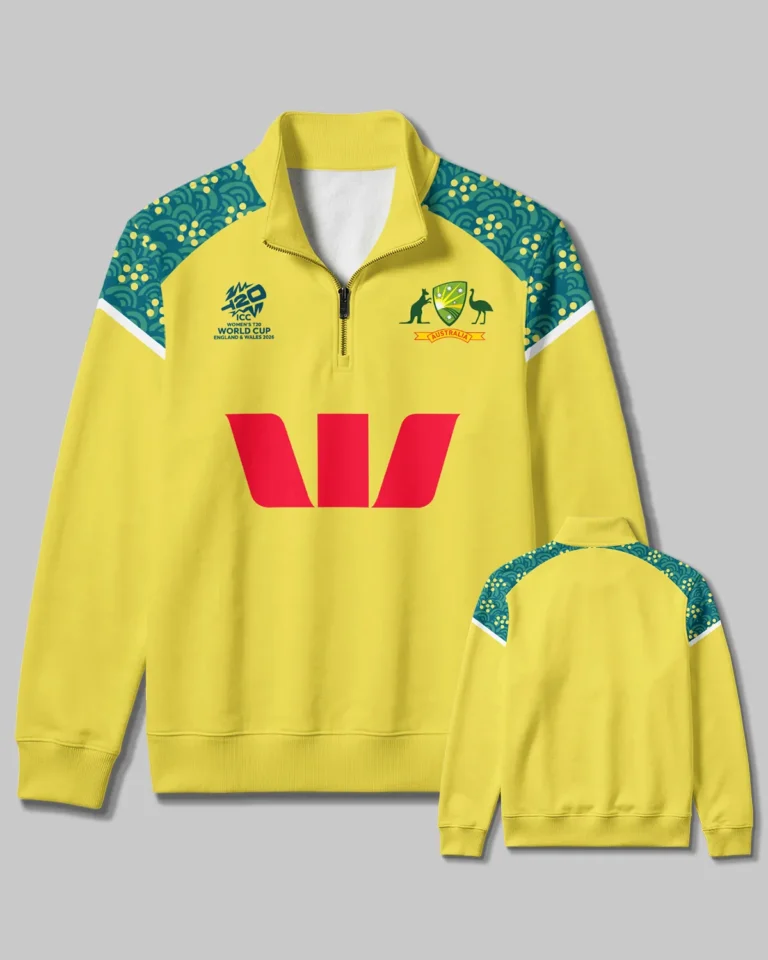 Cricket Australia ODI 2026 Women's T20 World Cup Quarter Zip Sweatshirt All Over Prints - Gift for Australia Fans QTCK300326AA4-QTZ